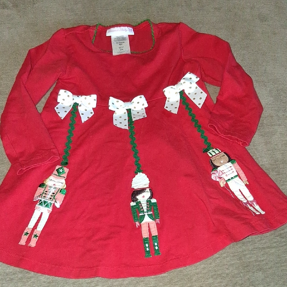 Red Holiday Dress with Nutcracker Design